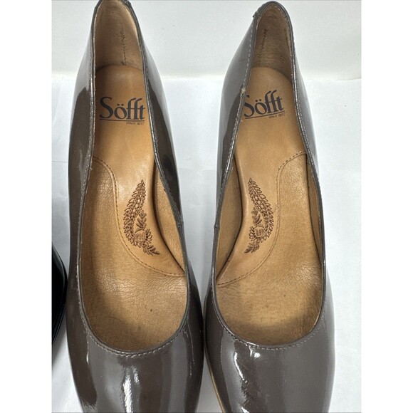 2x Sofft Lana Black & Brown Patent Leather Classic Pump Womens Size 8 M shoe - Picture 8 of 16